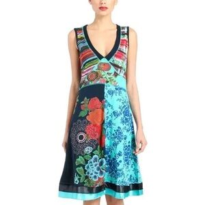 Desigual Vestido Gingy Together Shift Dress Knee Length A-line Multicolor Medium